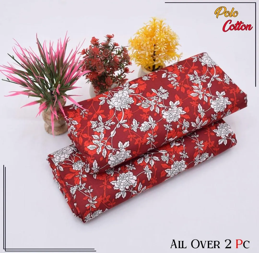 2 Pcs Women's Unstitched Printed Suit