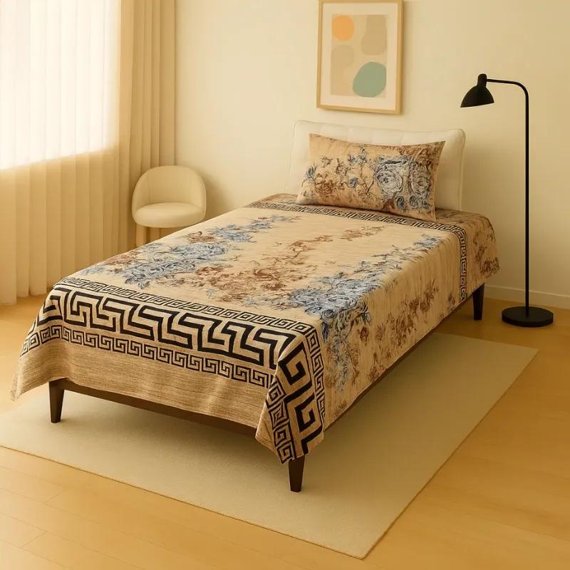 2 Pcs Crystal Cotton Printed Single Bedsheet