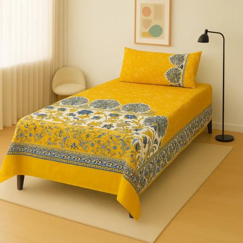 2 Pcs Crystal Cotton Printed Single Bedsheet