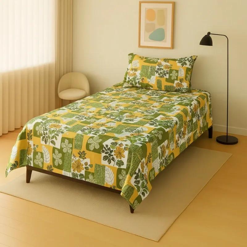 2 Pcs Crystal Cotton Printed Single Bedsheet