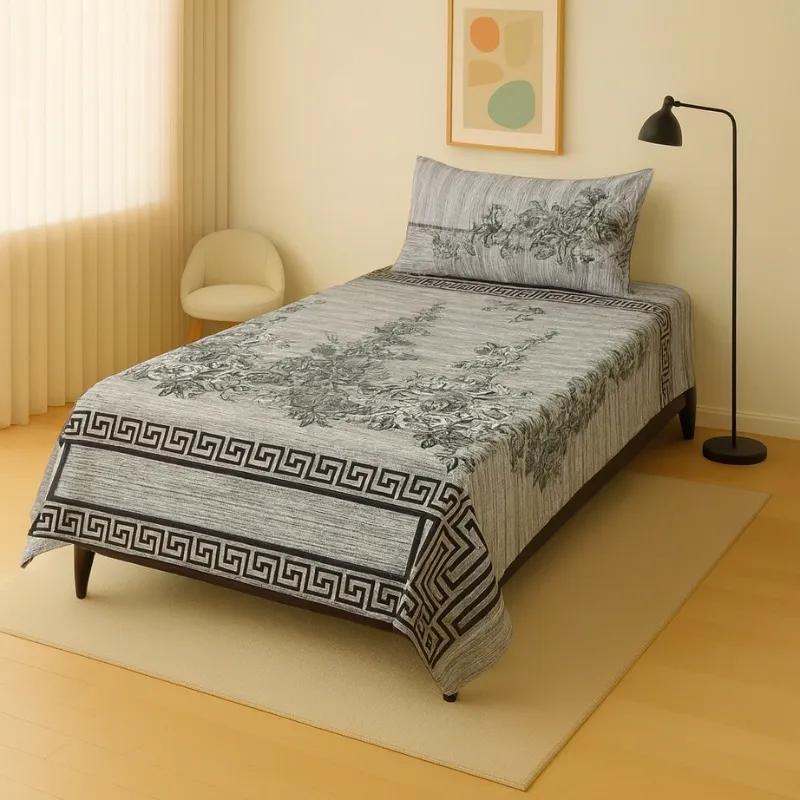 2 Pcs Crystal Cotton Printed Single Bedsheet