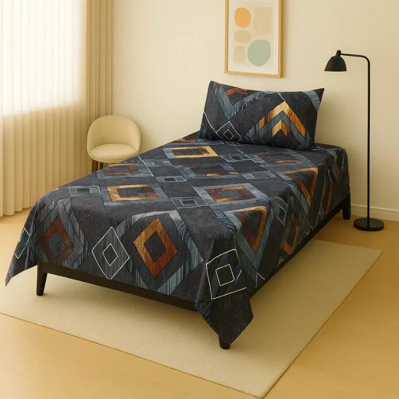 2 Pcs Crystal Cotton Printed Single Bedsheet