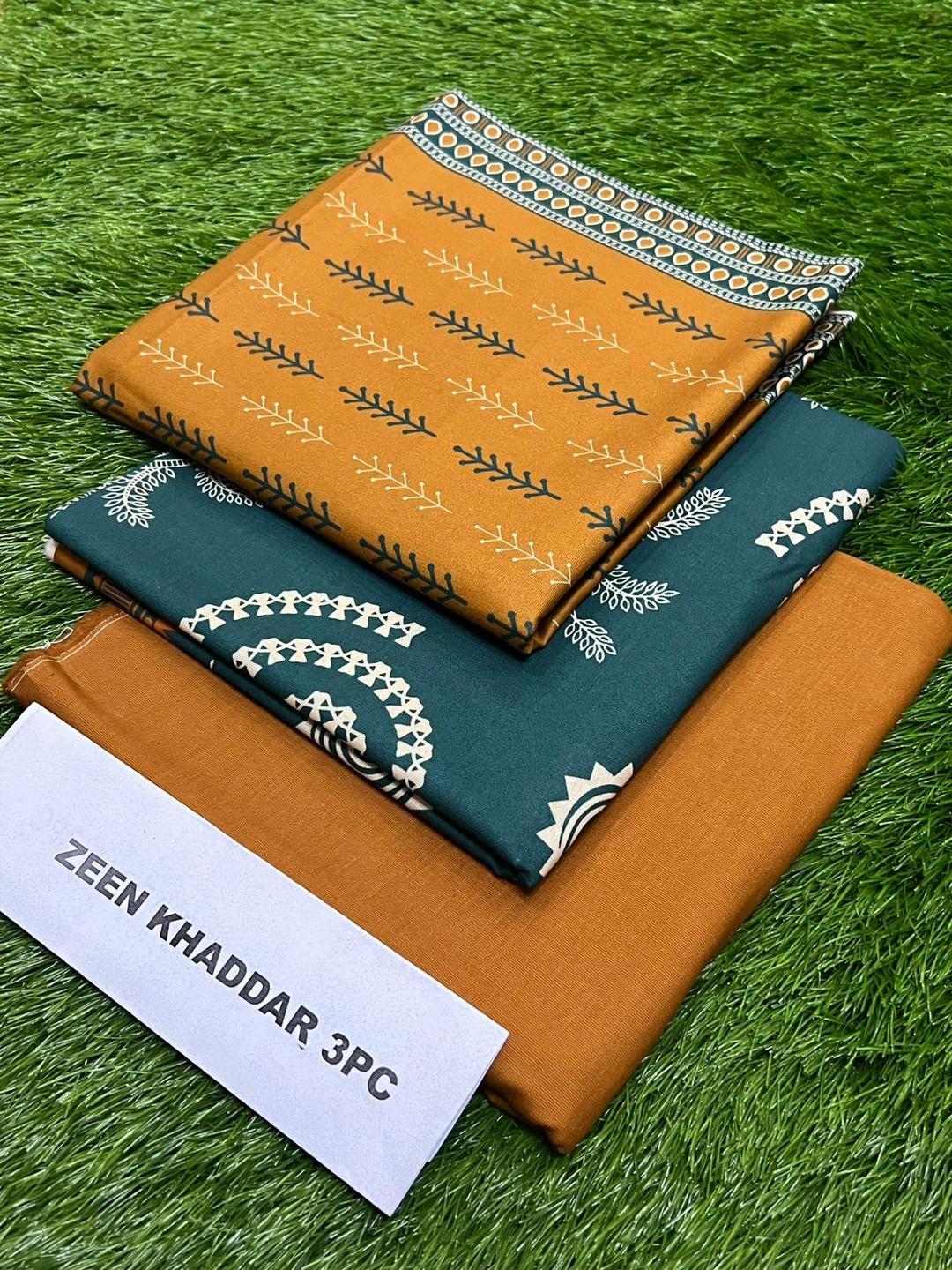 Golden Printed Khaddar Suit - 2 Pcs - Stunning Elegance Awaits