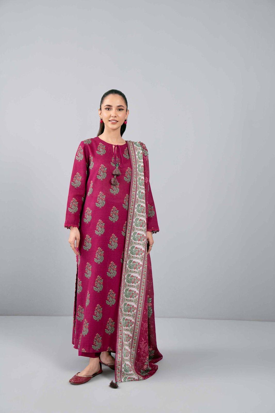 3 Pcs Women's Unstitched Printed Suit