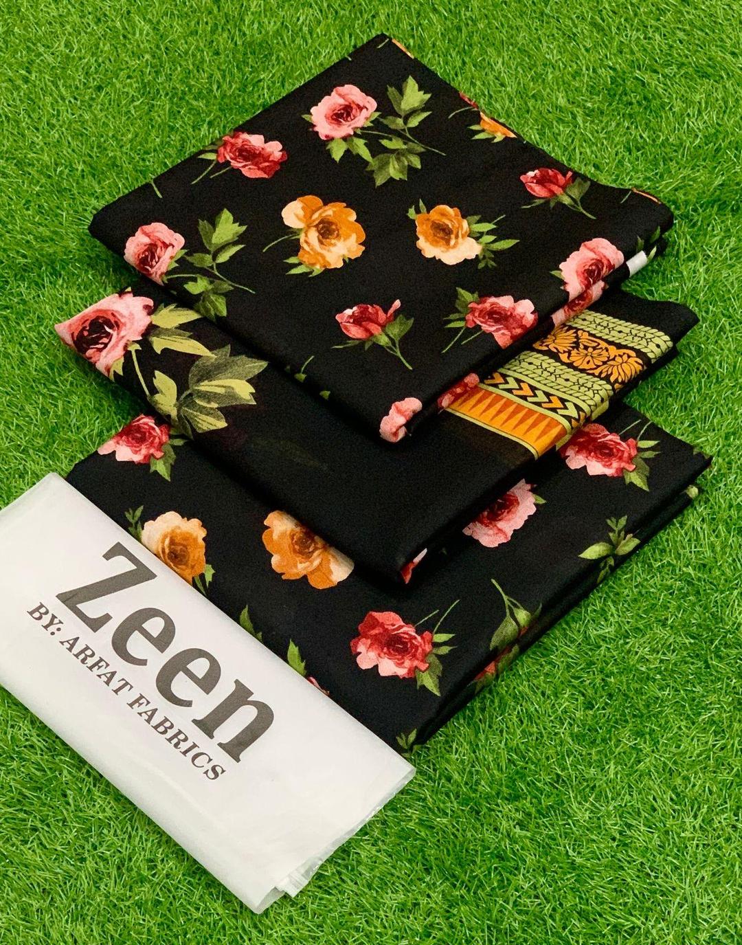 3 Pcs Women's Unstitched Printed Suit