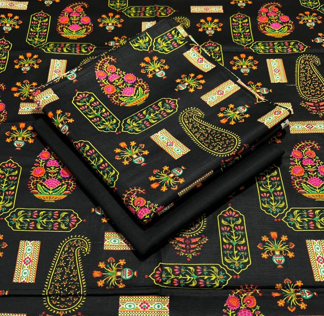 2 Pcs Women's Unstitched Khaddar Printed Suit