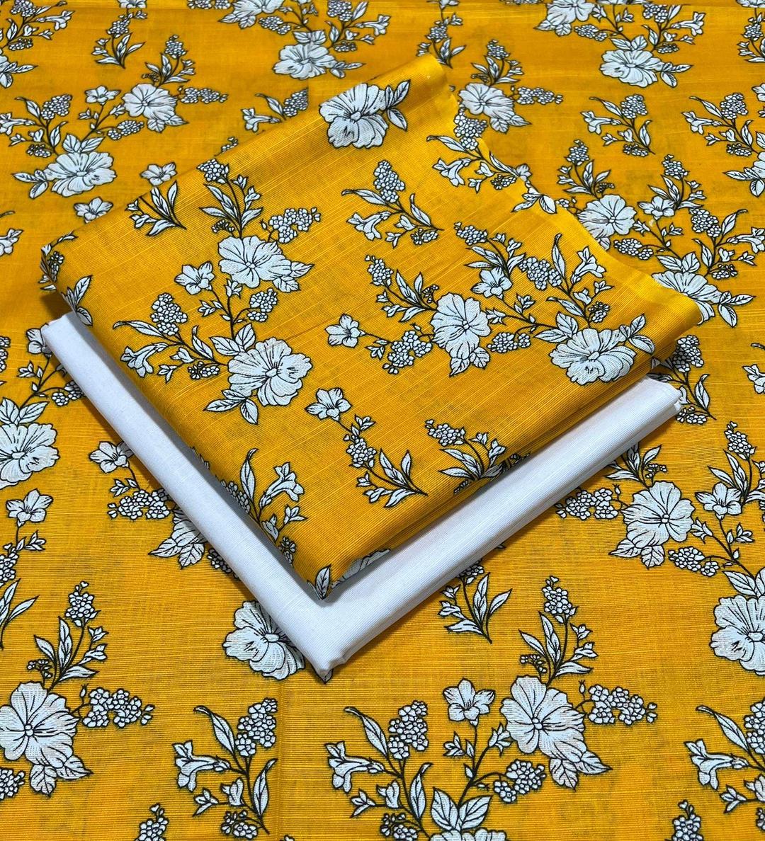 2 Pcs Women's Unstitched Khaddar Printed Suit