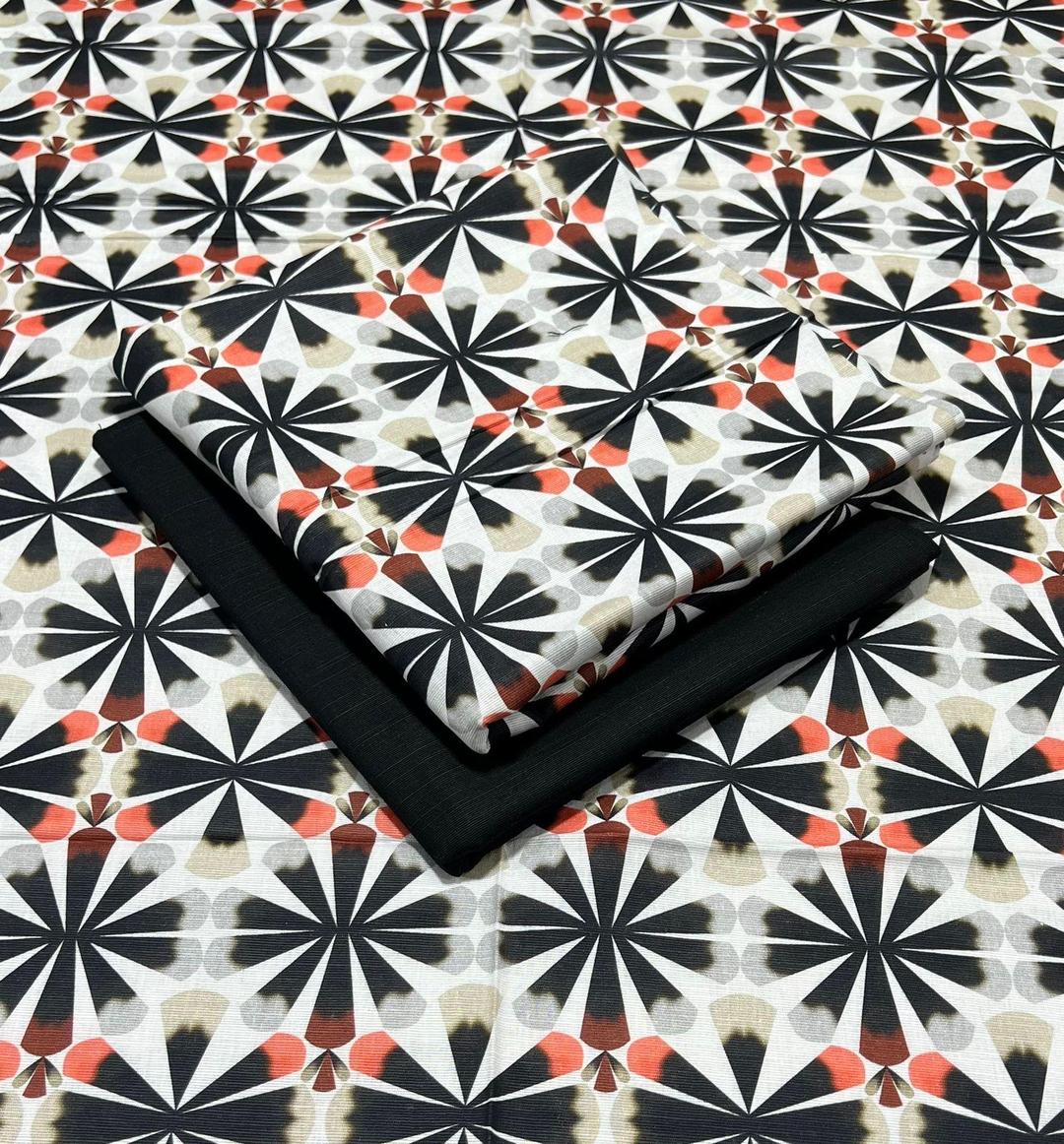 2 Pcs Women's Unstitched Khaddar Printed Suit