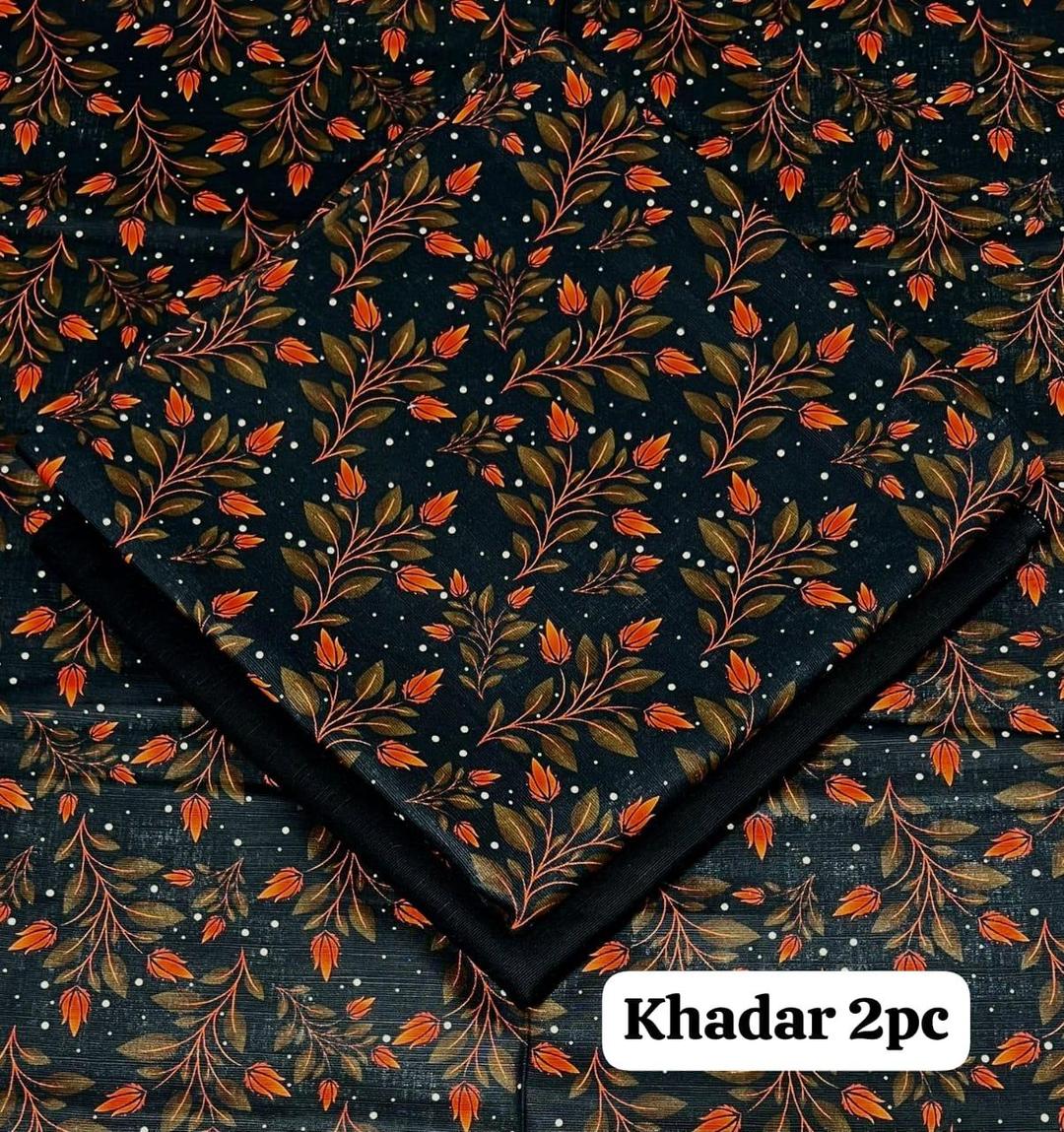 2 Pcs Women's Unstitched Khaddar Printed Suit
