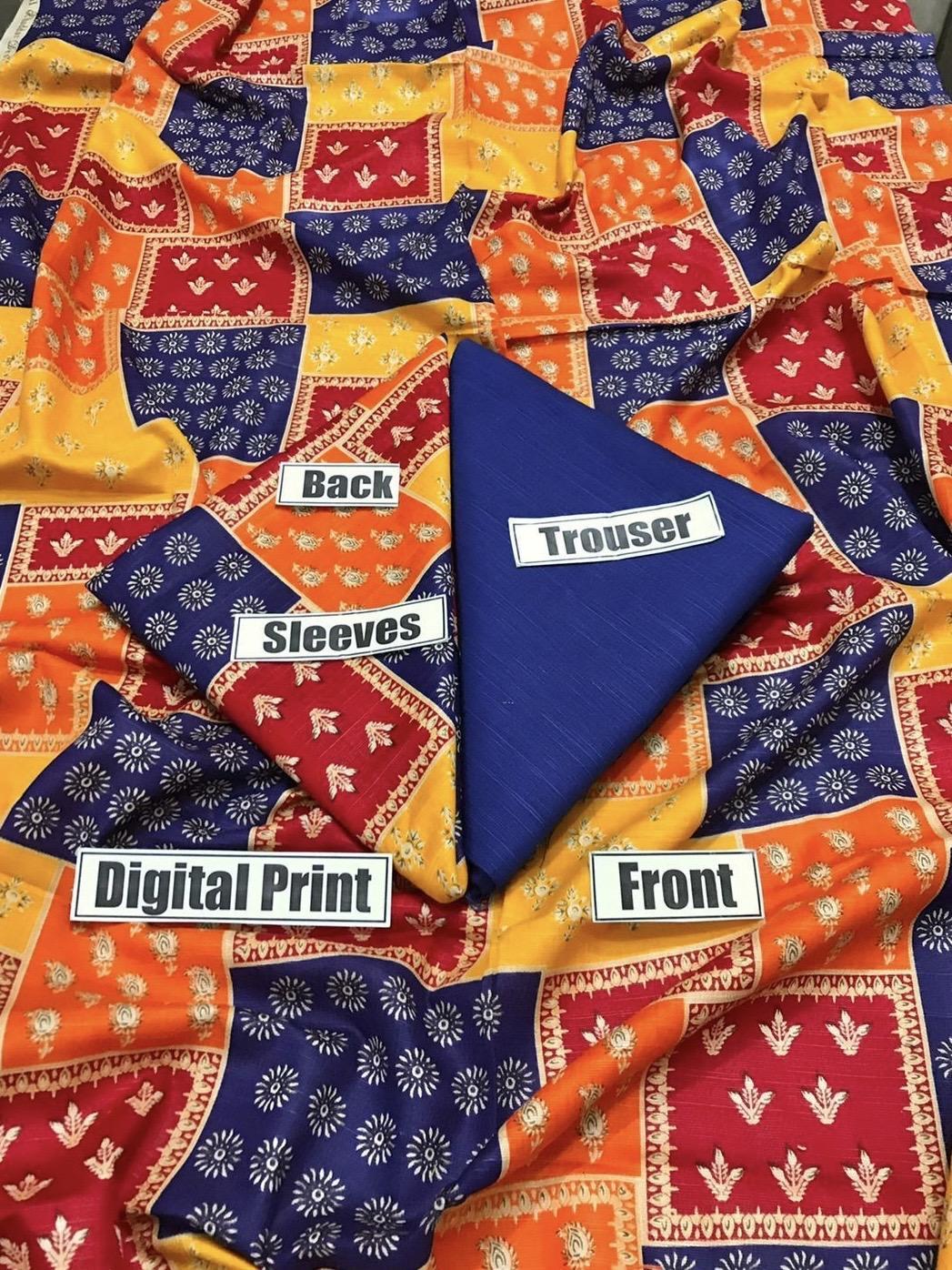 2 Pcs Women's Unstitched Khaddar Printed Suit