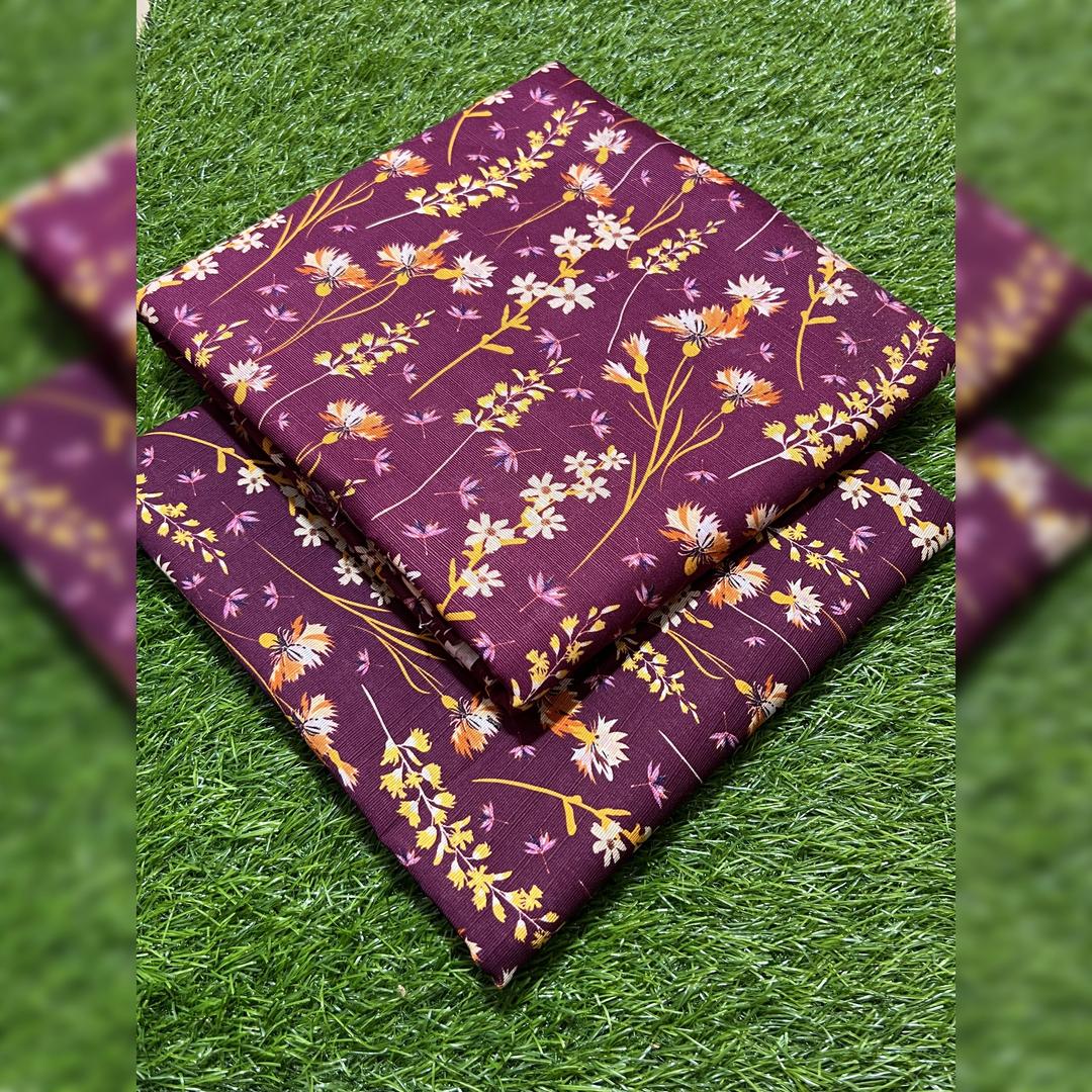 2 Pcs Women's Unstitched Printed Suit