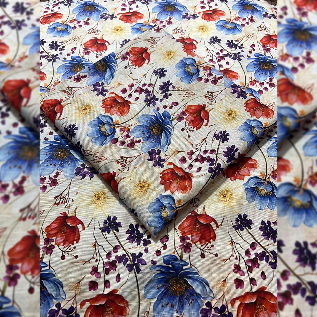 2 Pcs Women's Unstitched Printed Suit