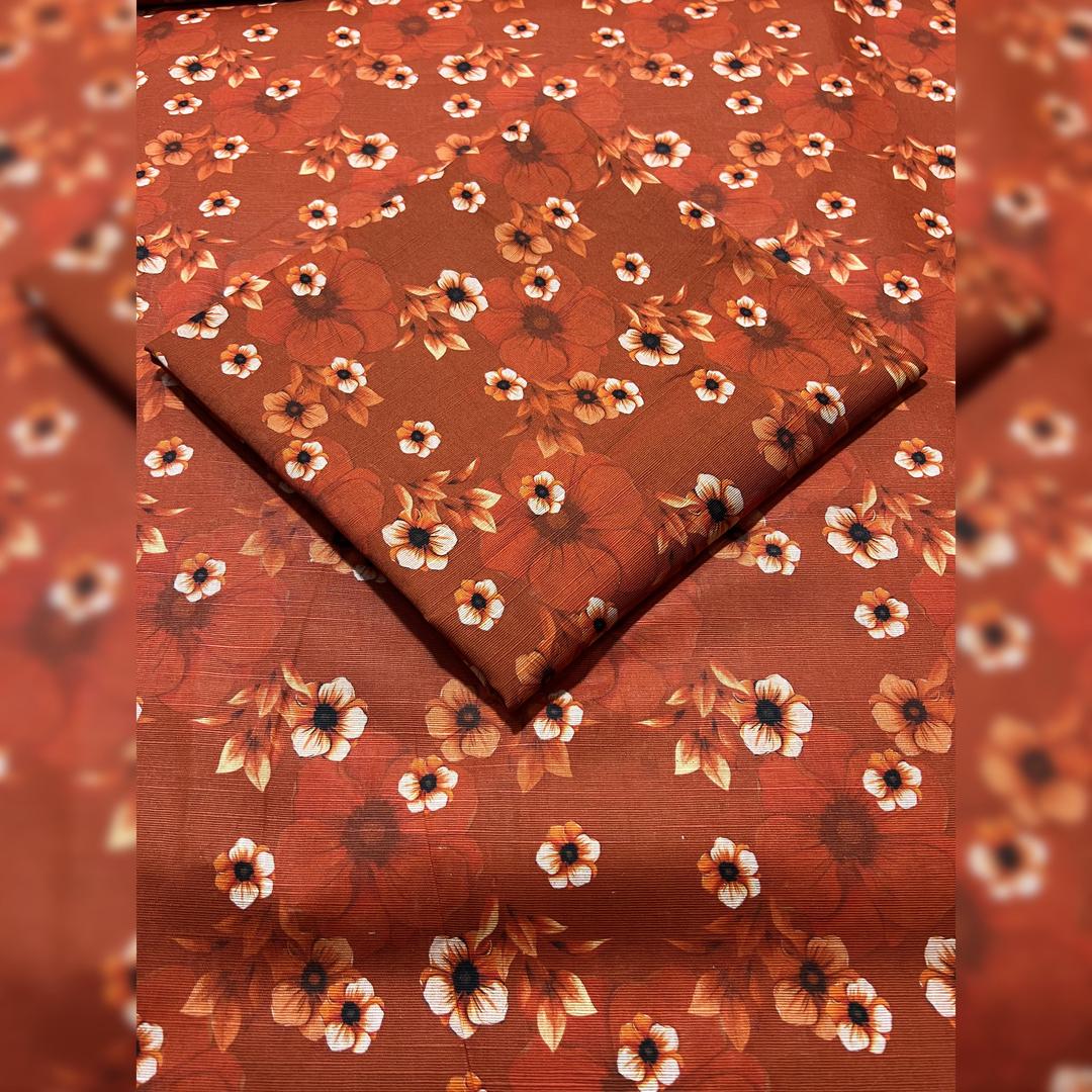 2 Pcs Women's Unstitched Printed Suit