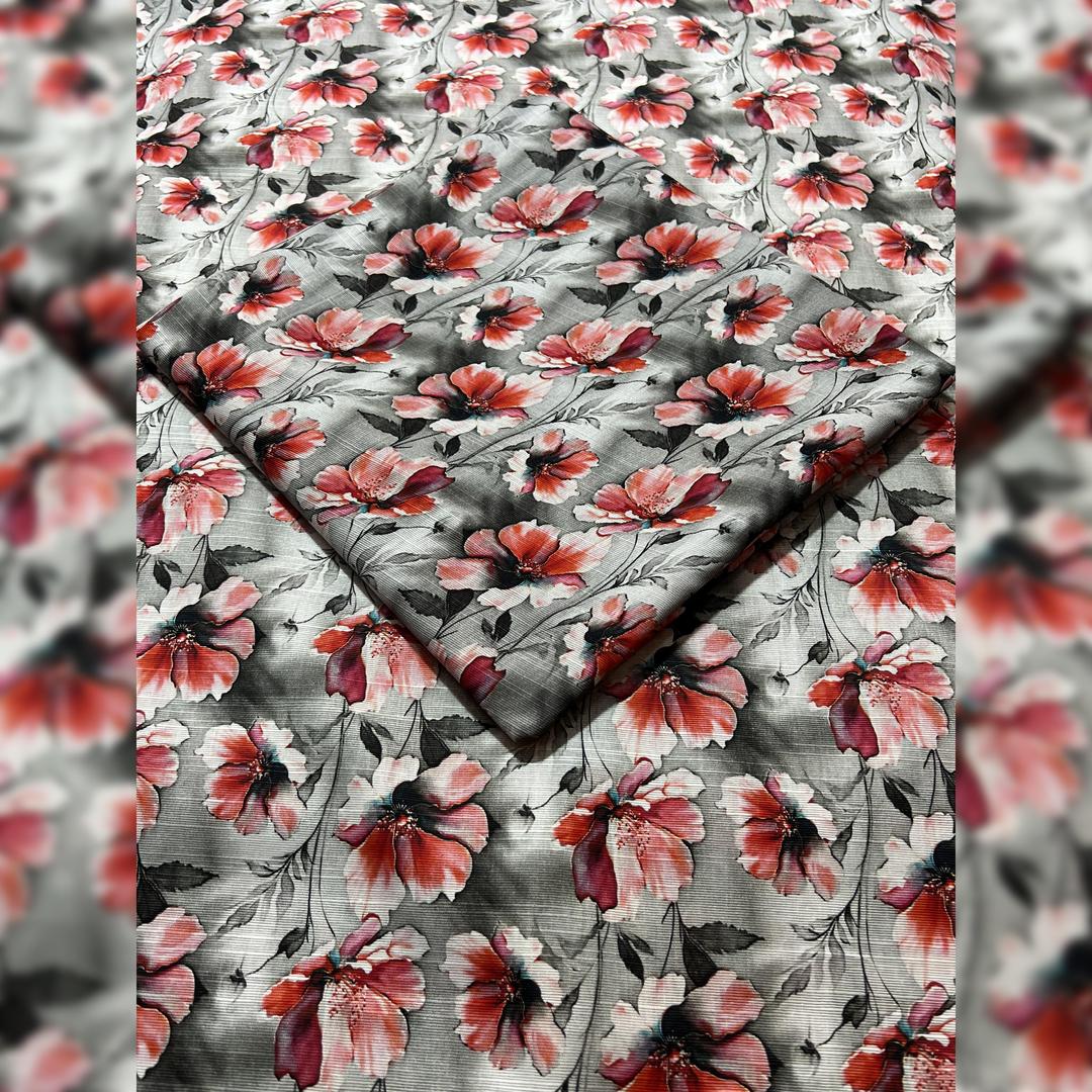 2 Pcs Women's Unstitched Printed Suit