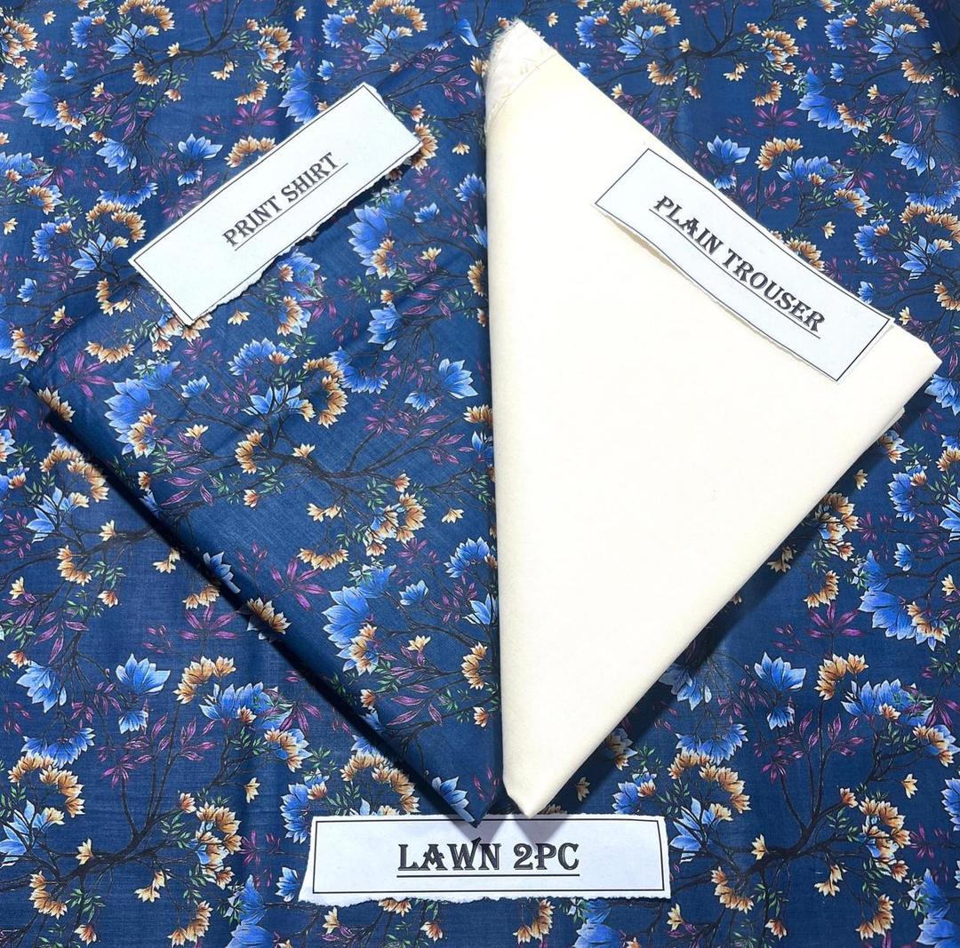 2 Pcs Women's Unstitched Printed Suit