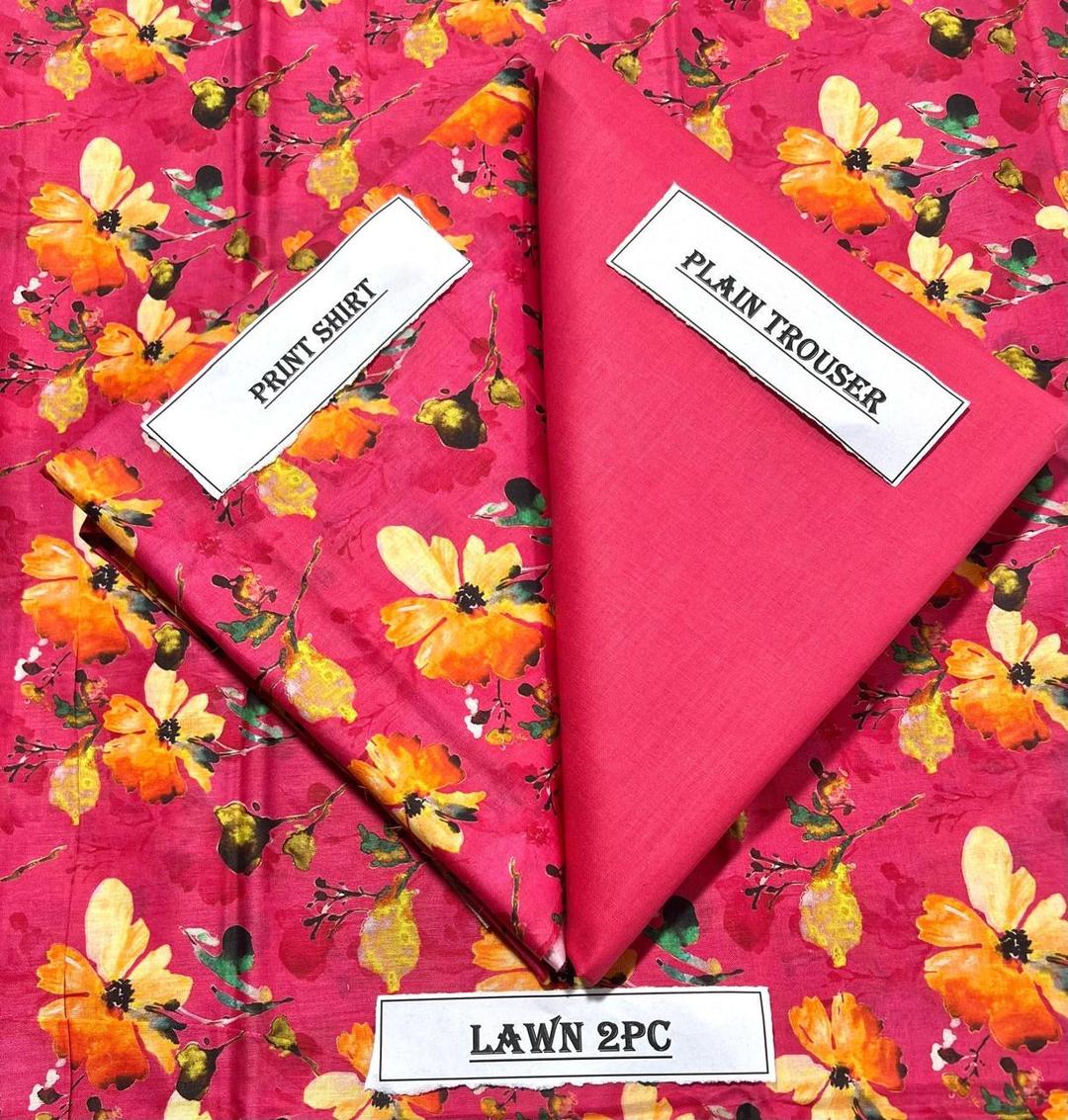 2 Pcs Women's Unstitched Printed Suit