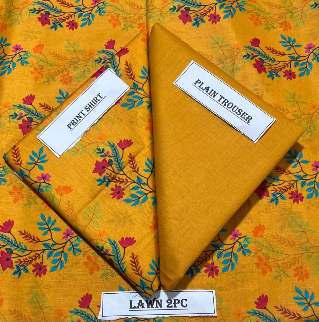 2 Pcs Women's Unstitched Printed Suit