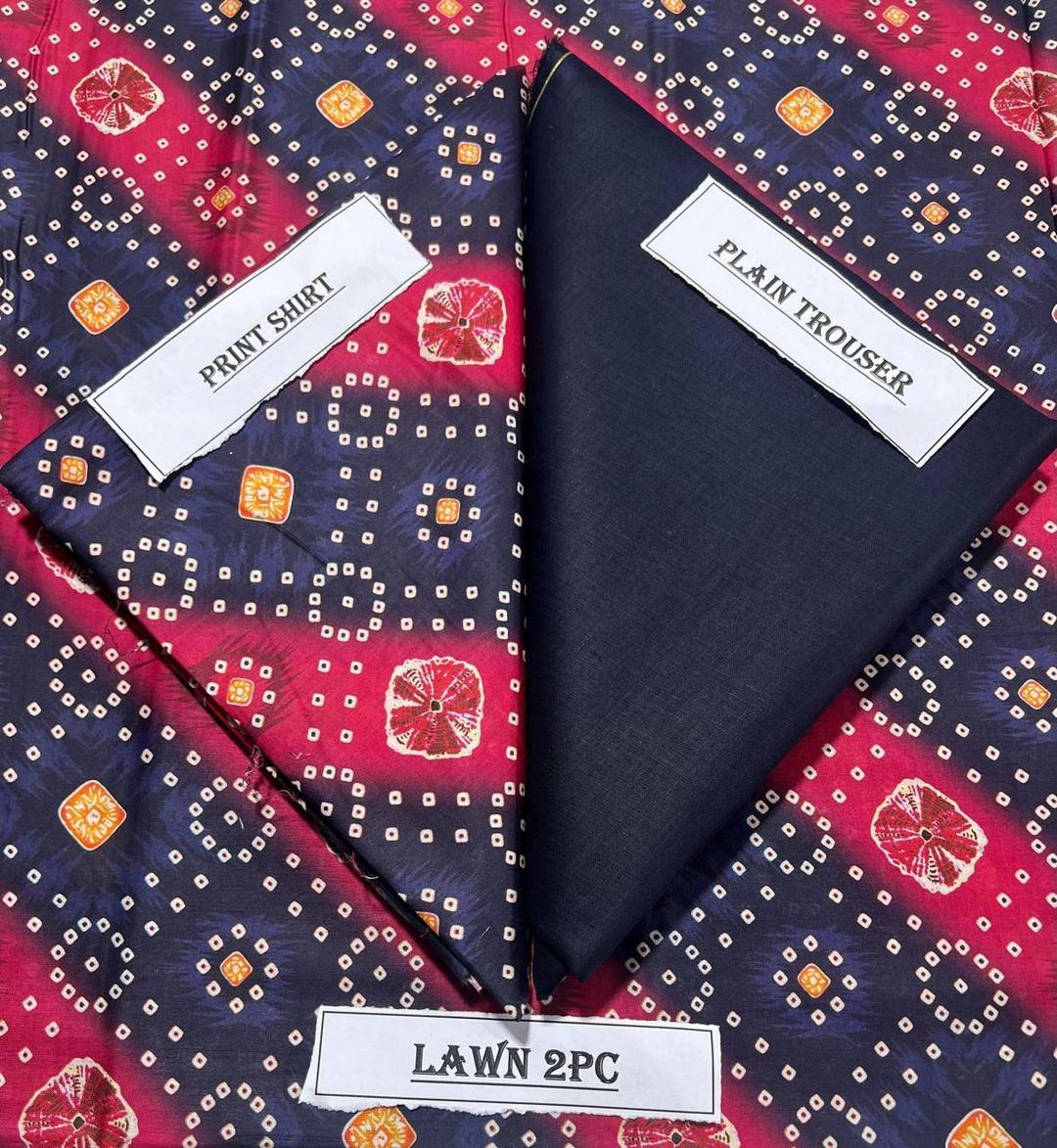 2 Pcs Women's Unstitched Printed Suit