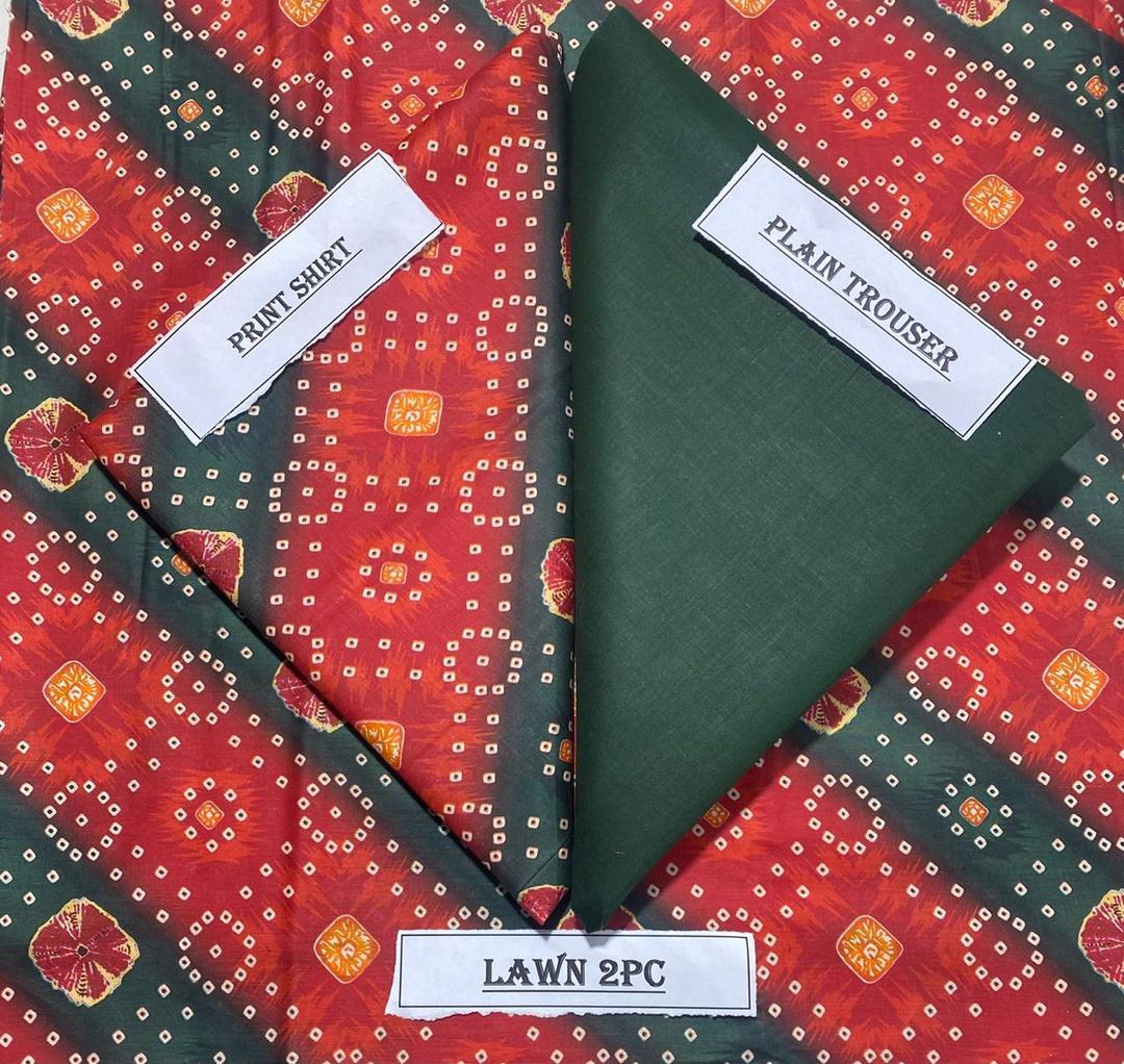 2 Pcs Women's Unstitched Printed Suit