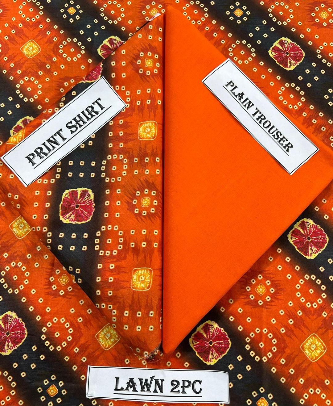 2 Pcs Women's Unstitched Printed Suit