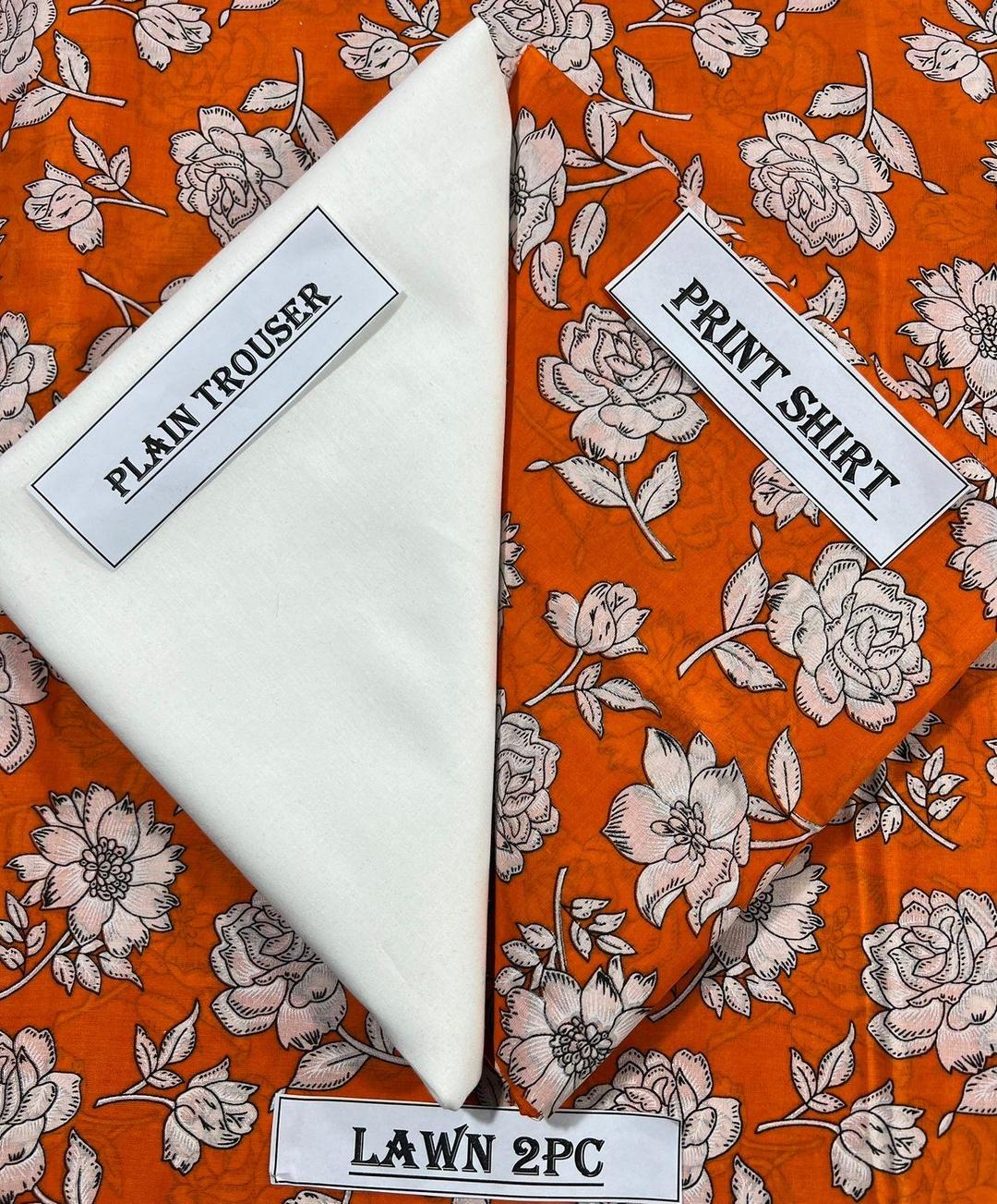 2 Pcs Women's Unstitched Printed Suit