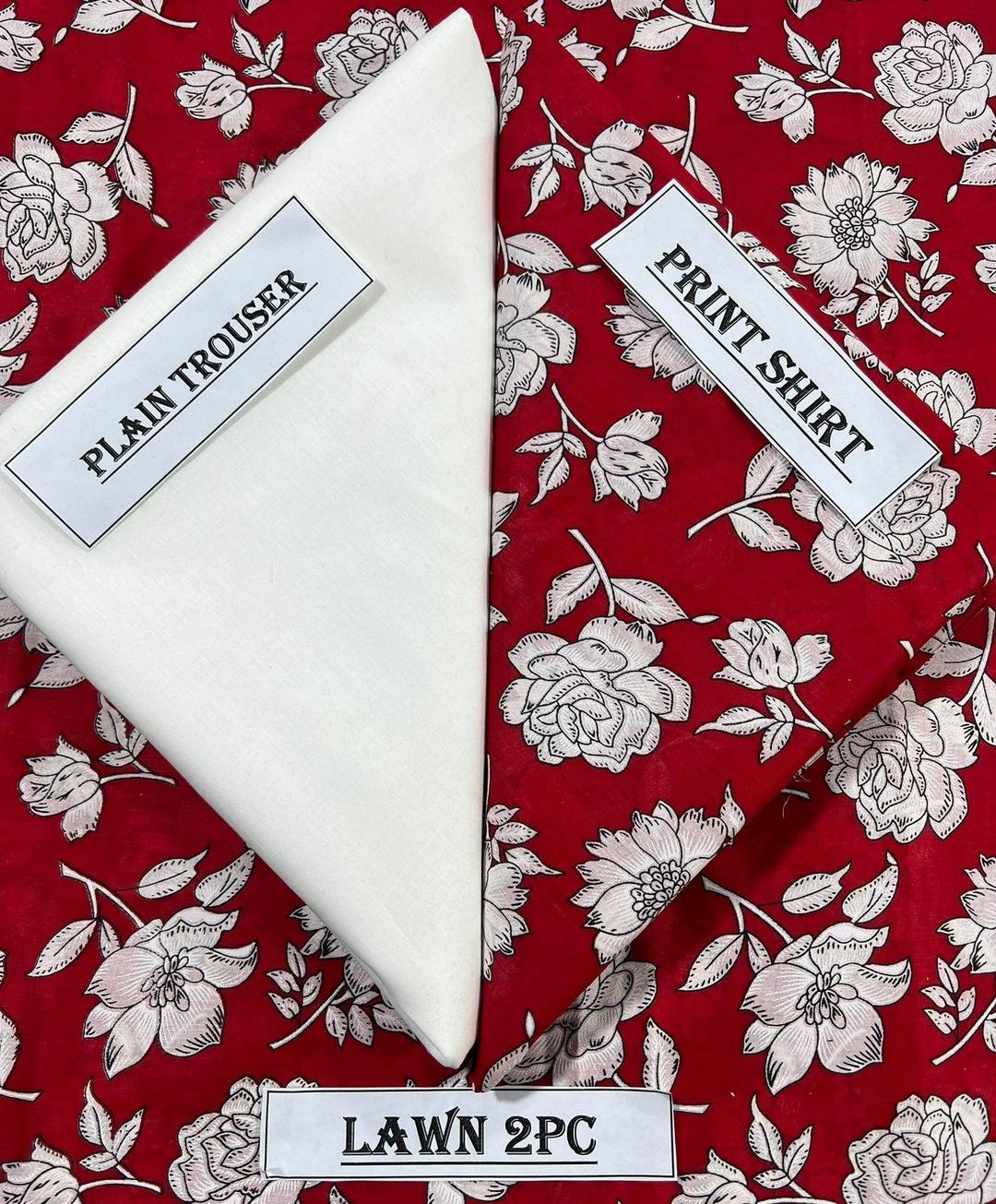 2 Pcs Women's Unstitched Printed Suit