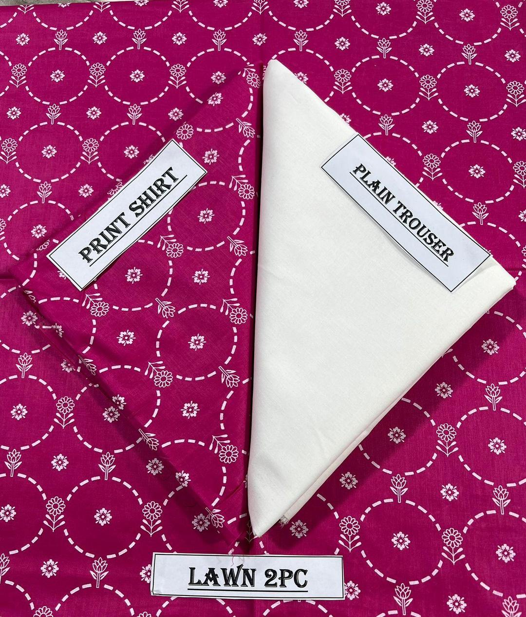 2 Pcs Women's Unstitched Printed Suit