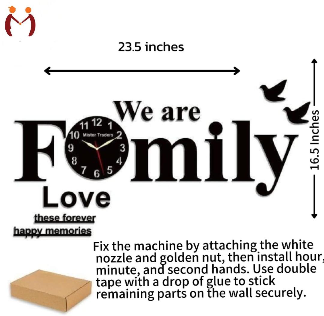 Big Size Family Wooden Wall Clock