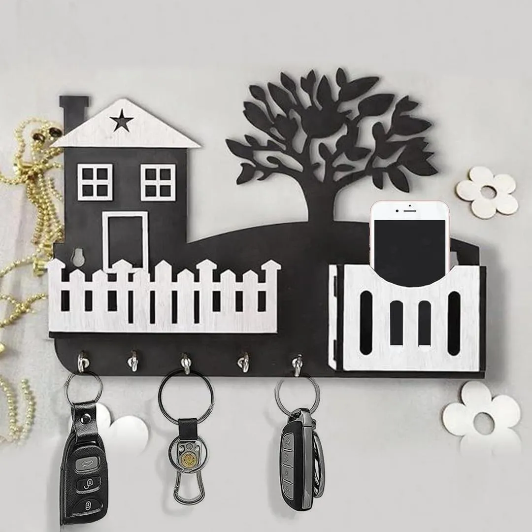 Modern Abstract 1 Pc Key Holder - Multi-Functional Mobile & Remote Organizer