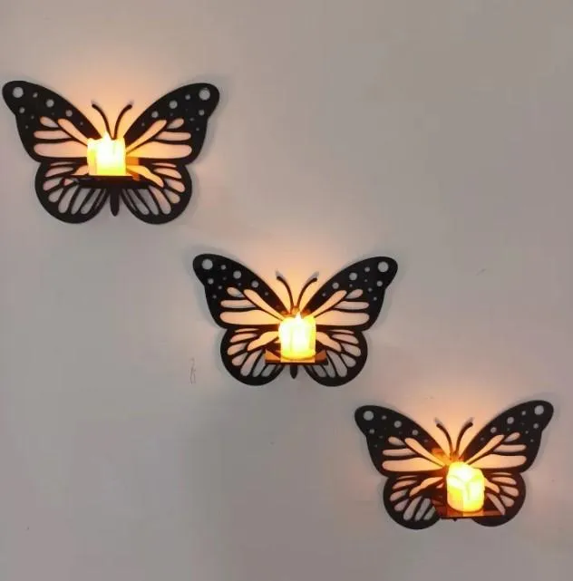 Butterfly Design Wall Shelves - 3 Pcs Set