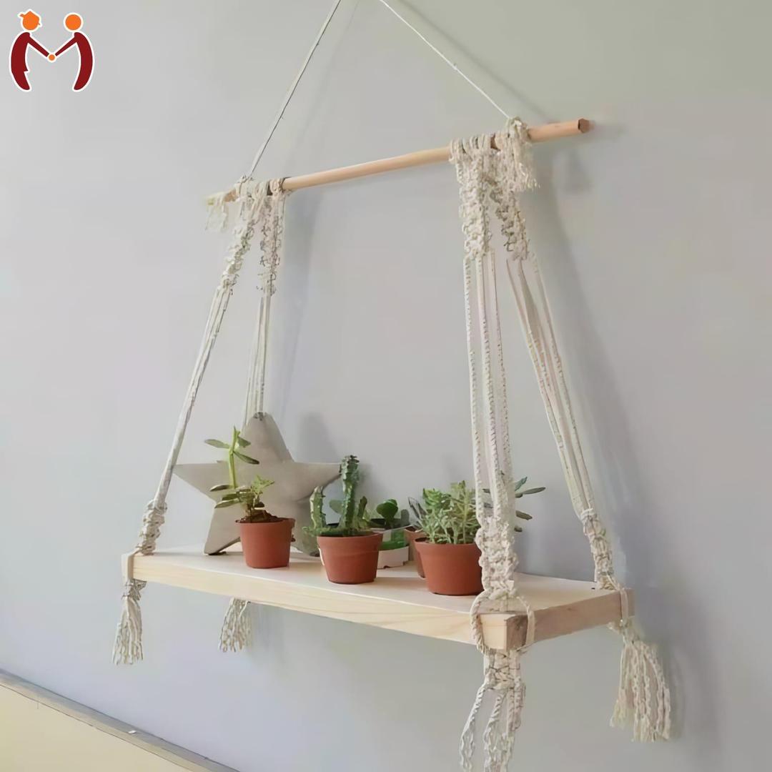 Handmade Macrame Wall Hanging Shelf
