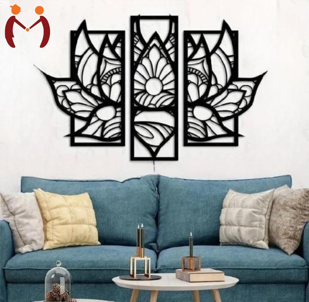  Lotus Flower Wooden Wall Art 