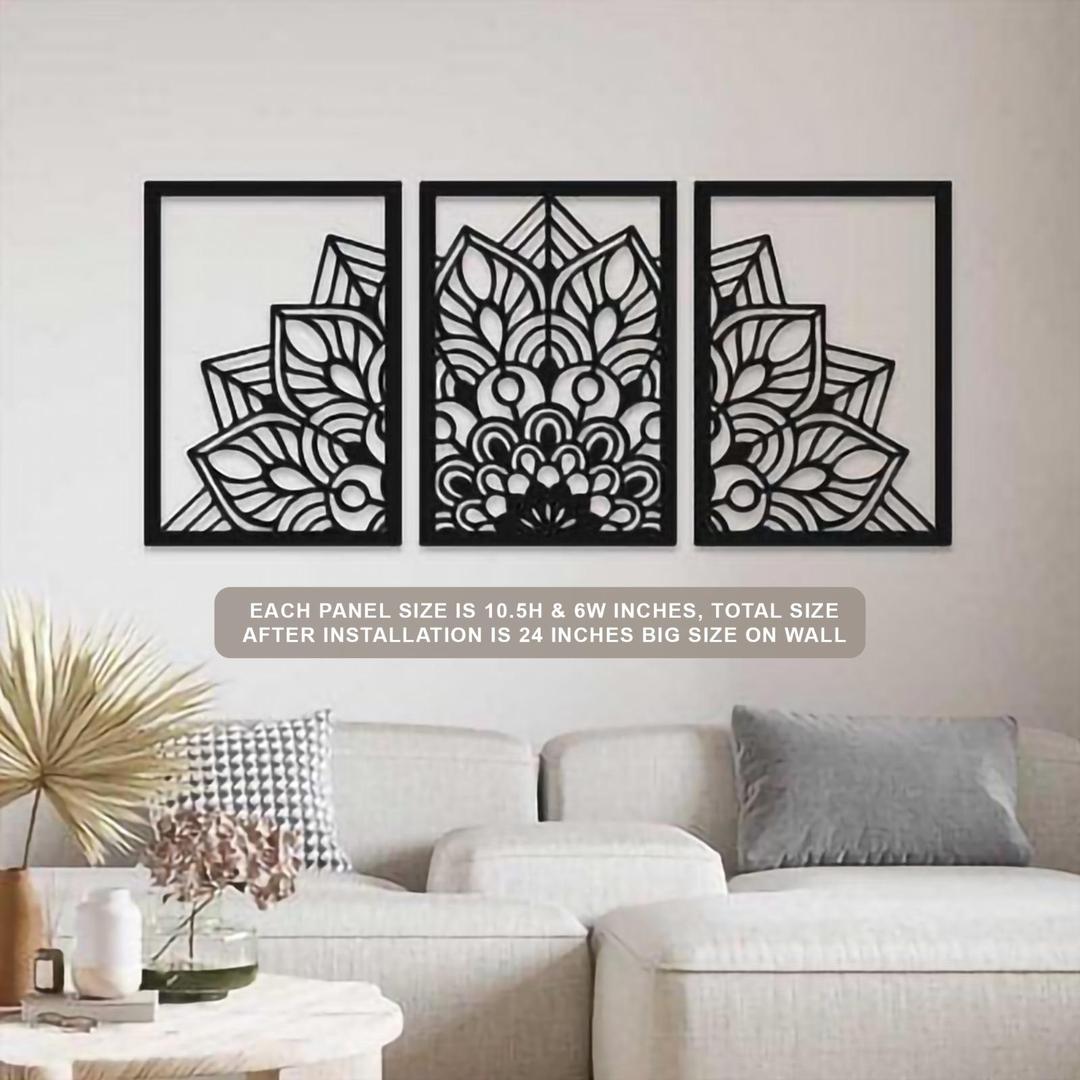 Mandala Flower Design Wooden Wall Art