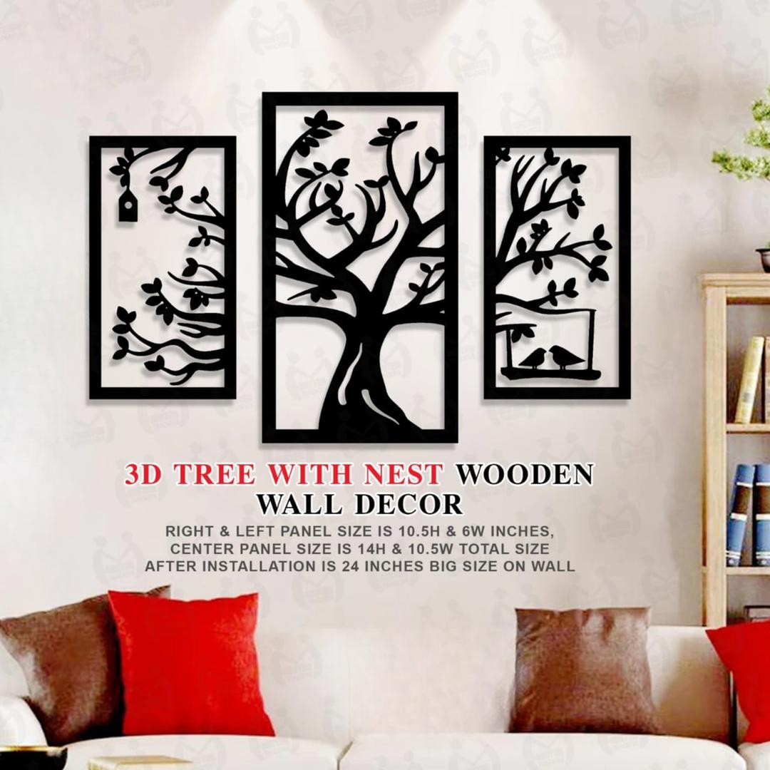 Tree Design Wall Art - Pack Of 3
