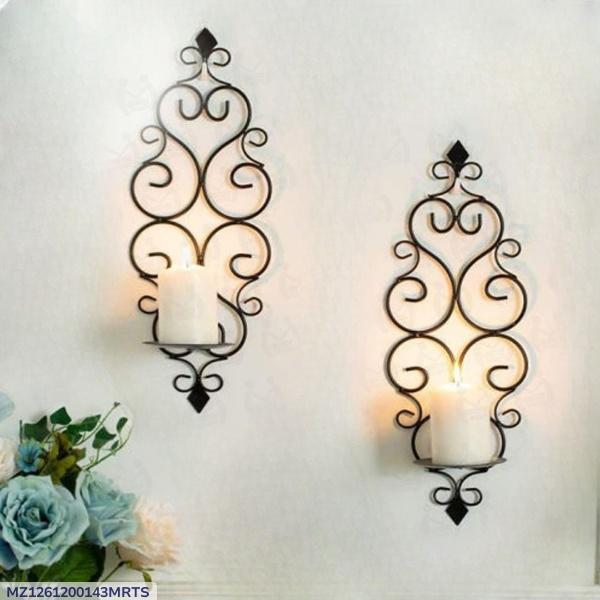 Modern Black Wall Shelves Set of 2 Decorative Wall Art 14"