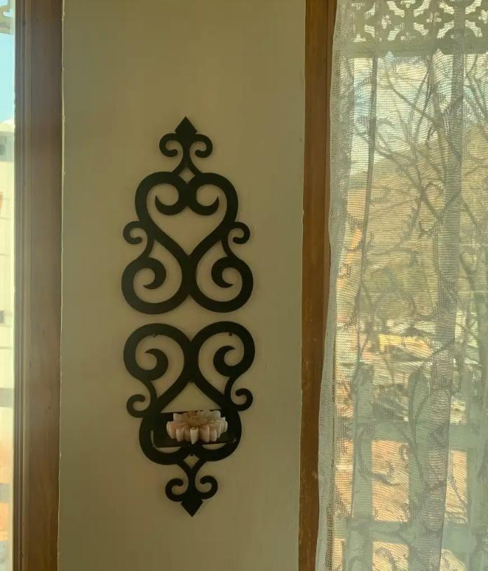 Modern Black Wall Shelves Set of 2 Decorative Wall Art 14"