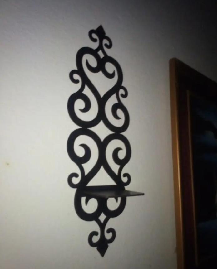 Modern Black Wall Shelves Set of 2 Decorative Wall Art 14"