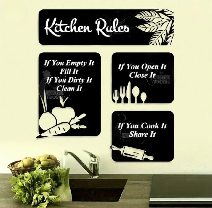 Kitchen Rules Wooden Wall Art