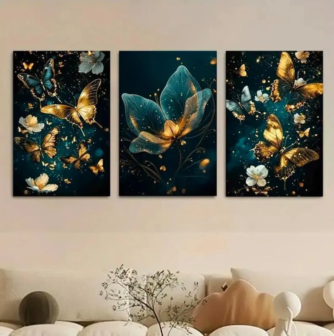 Pack of 03 Flower Design Wall Frames I Wall Décor I Frames I Frame Wall Decoration I Frames For Wall I Decoration Pieces