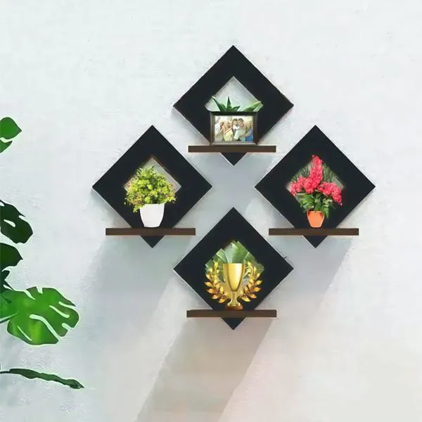 Pack of 04 Decorative Wooden Wall Shelves For Bedroom - Stylish Wooden Floating Wall Décor for Living Room I Wall Decor I Decoration Pieces I Decorations