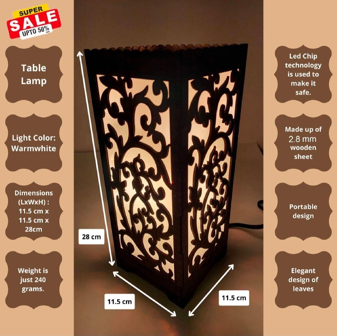 Unique Design 3D Wooden Side Table Lamp
