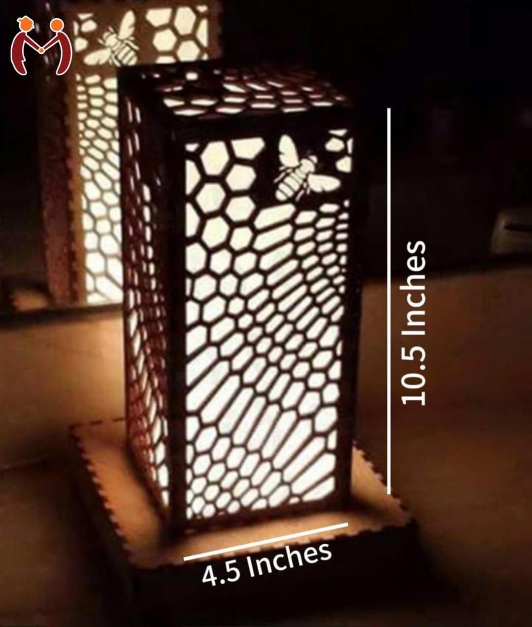 Honeycomb Bee Wooden Table Lamp