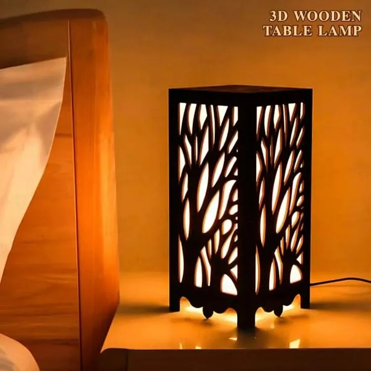 3D Tree Design Wooden Table Lamp I Lamp I Lamp For Room I Lamp Light I Lamp Decor I Lamp Light For Side Table I Lamp Lights