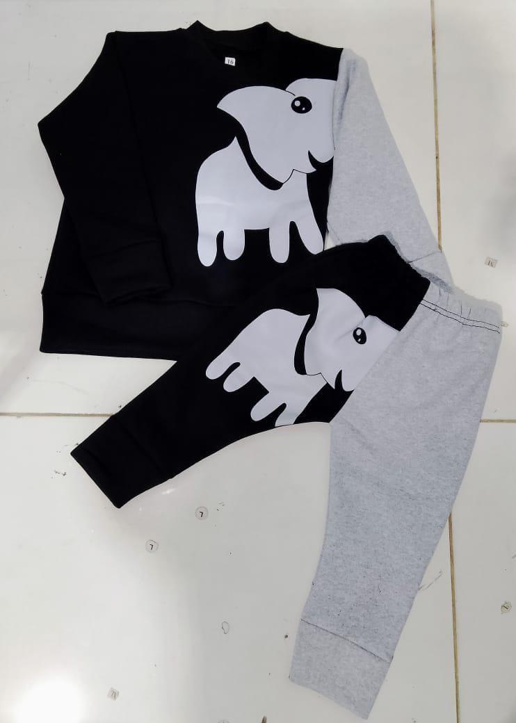 Stylish Boy's Printed Fleece Sweatshirt Tracksuit - 2 Pcs Set for Ages 1-12 Years