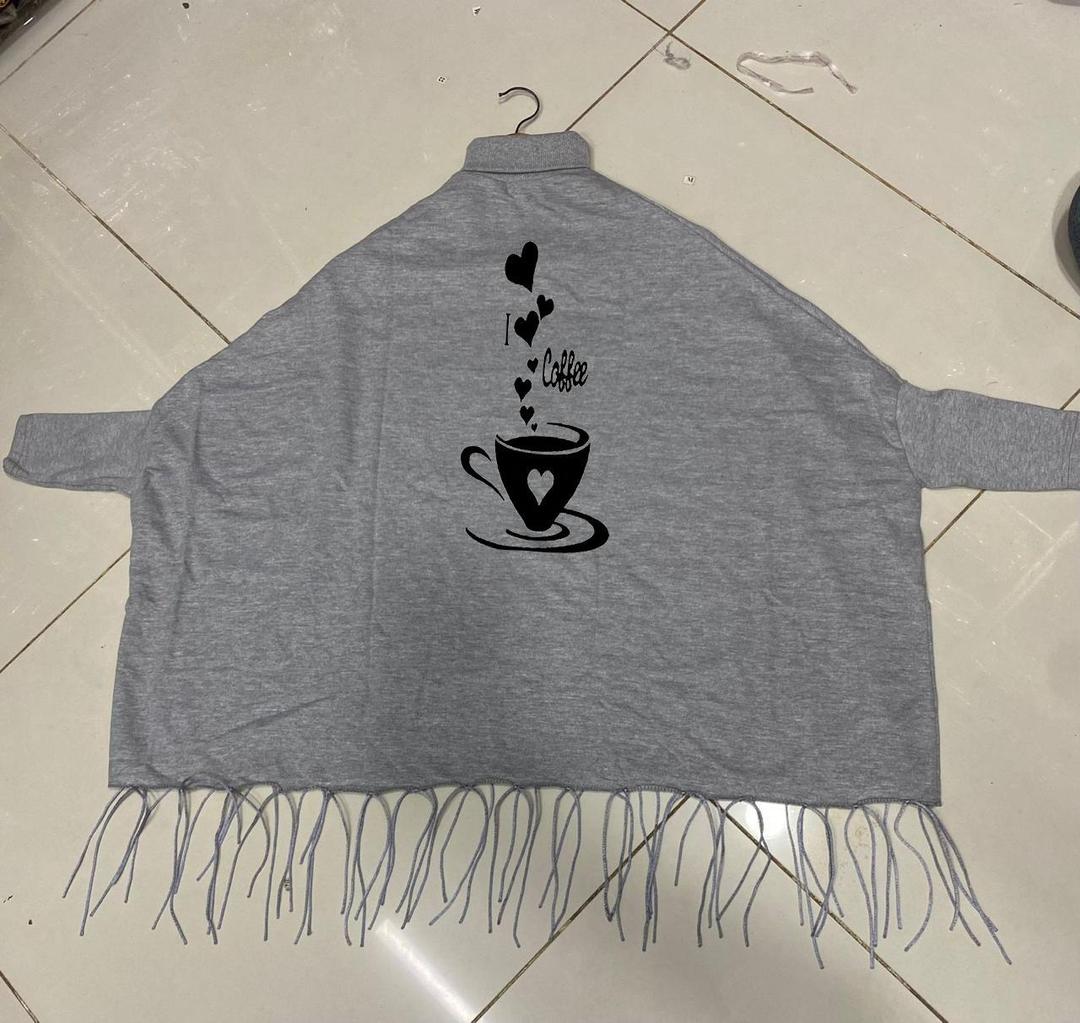Women's Fleece Cup Printed Poncho