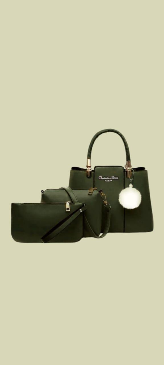 Girl's Leather Plain Shoulder Bag Set
