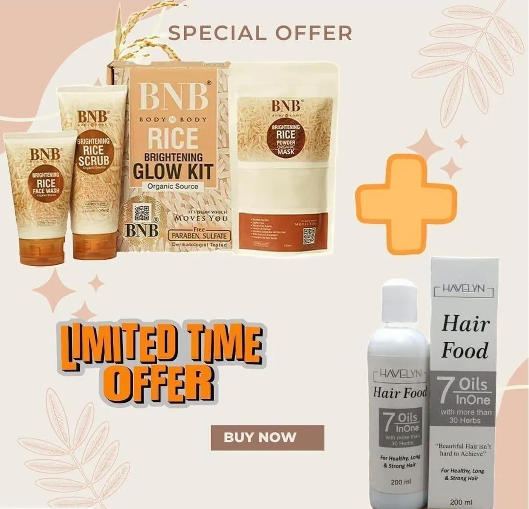 4 in 1 Skincare & Haircare Bundle - 1 Hair Oil, 1 Facial Scrub, 1 Face Wash, 1 Facial Kit