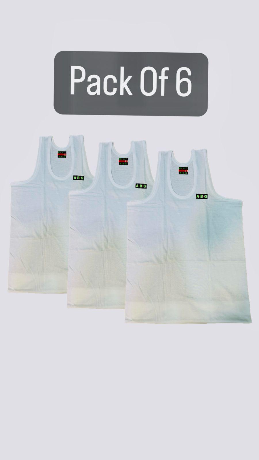 Comfortable Cotton Undershirt - 6 Pcs for Men