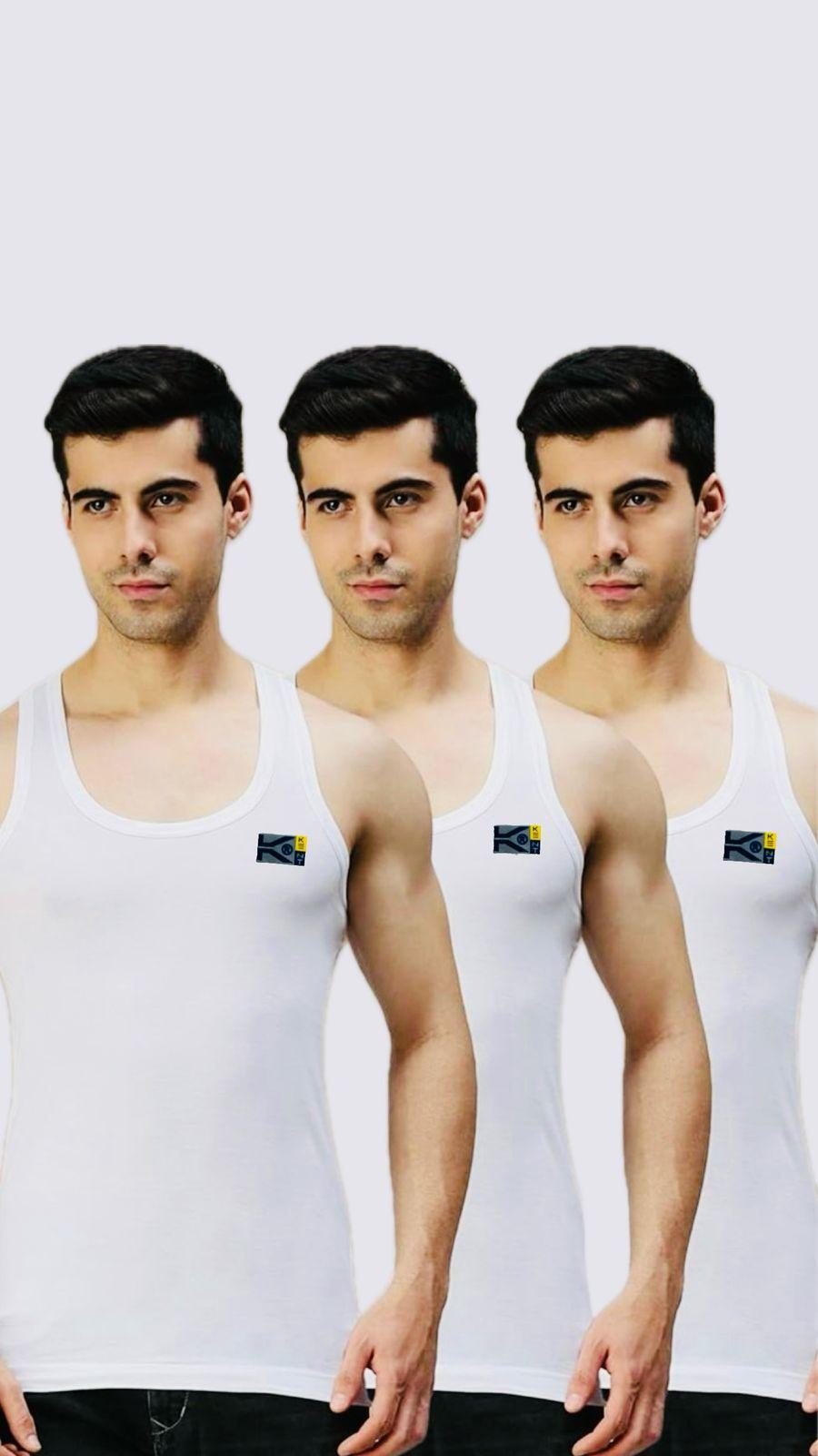 Men's Cotton Undershirt Pack of 3 - Comfortable and Lightweight