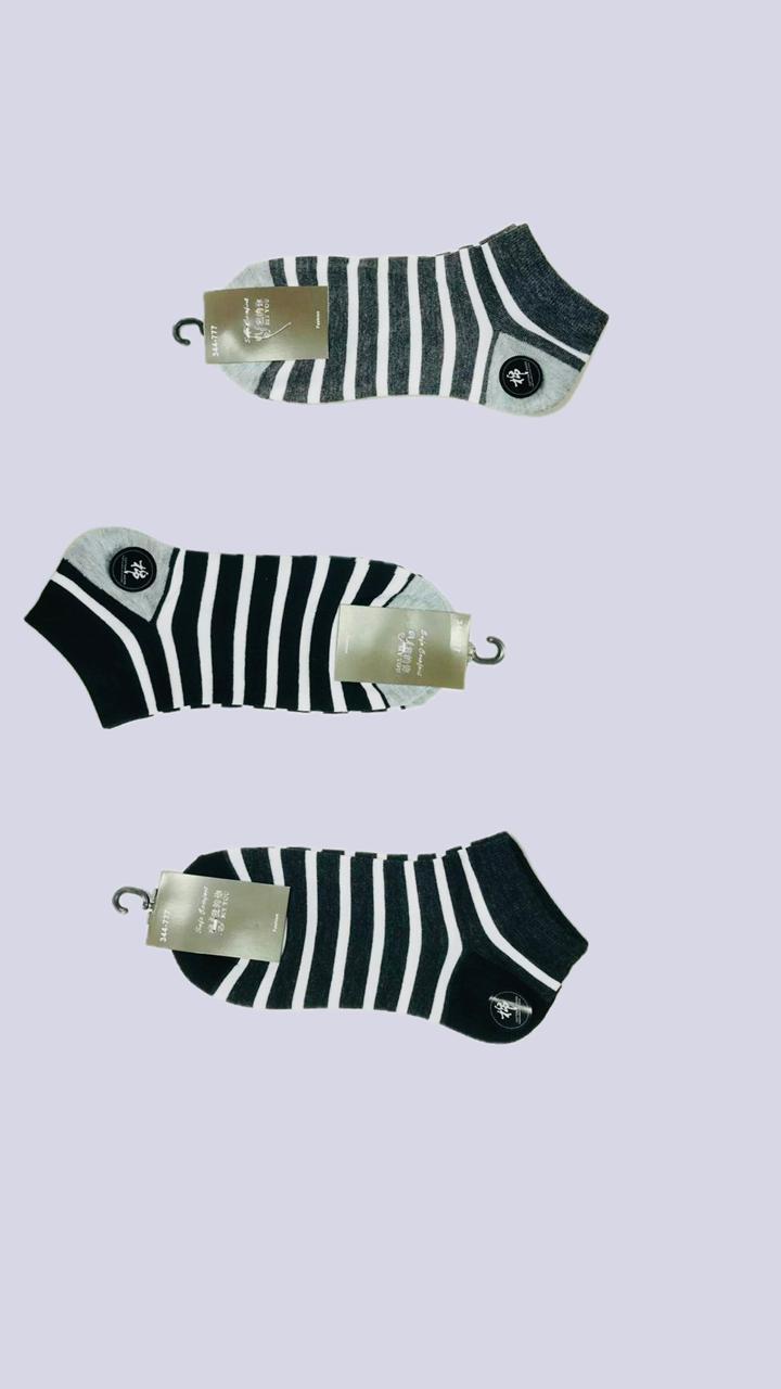 Men's Striped Ankle Length Socks, Pack Of 3